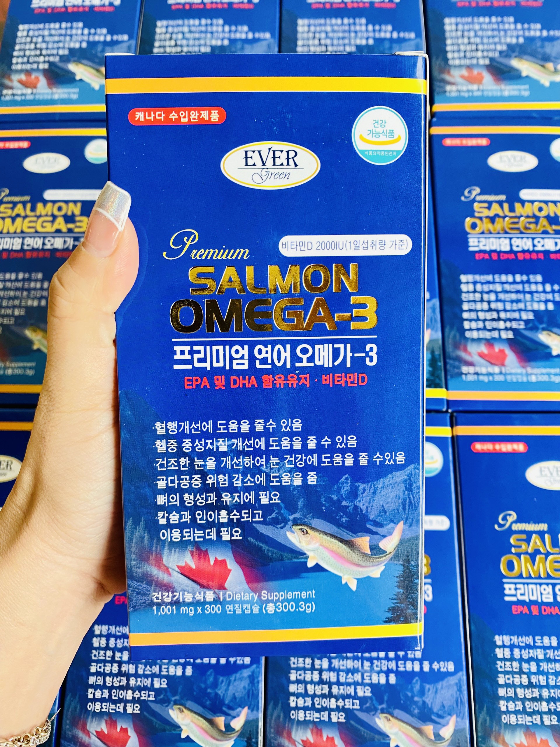 VIÊN UỐNG OMEGA 3 TINH DẦU CÁ HỒI 1001MG XANH (hộp 300 viên) - Hình ảnh 4